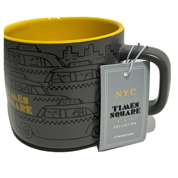 Starbucks Mug New York City Times Square 12 oz NYC Taxi Yellow Cab The Big Apple - Picture 3 of 12